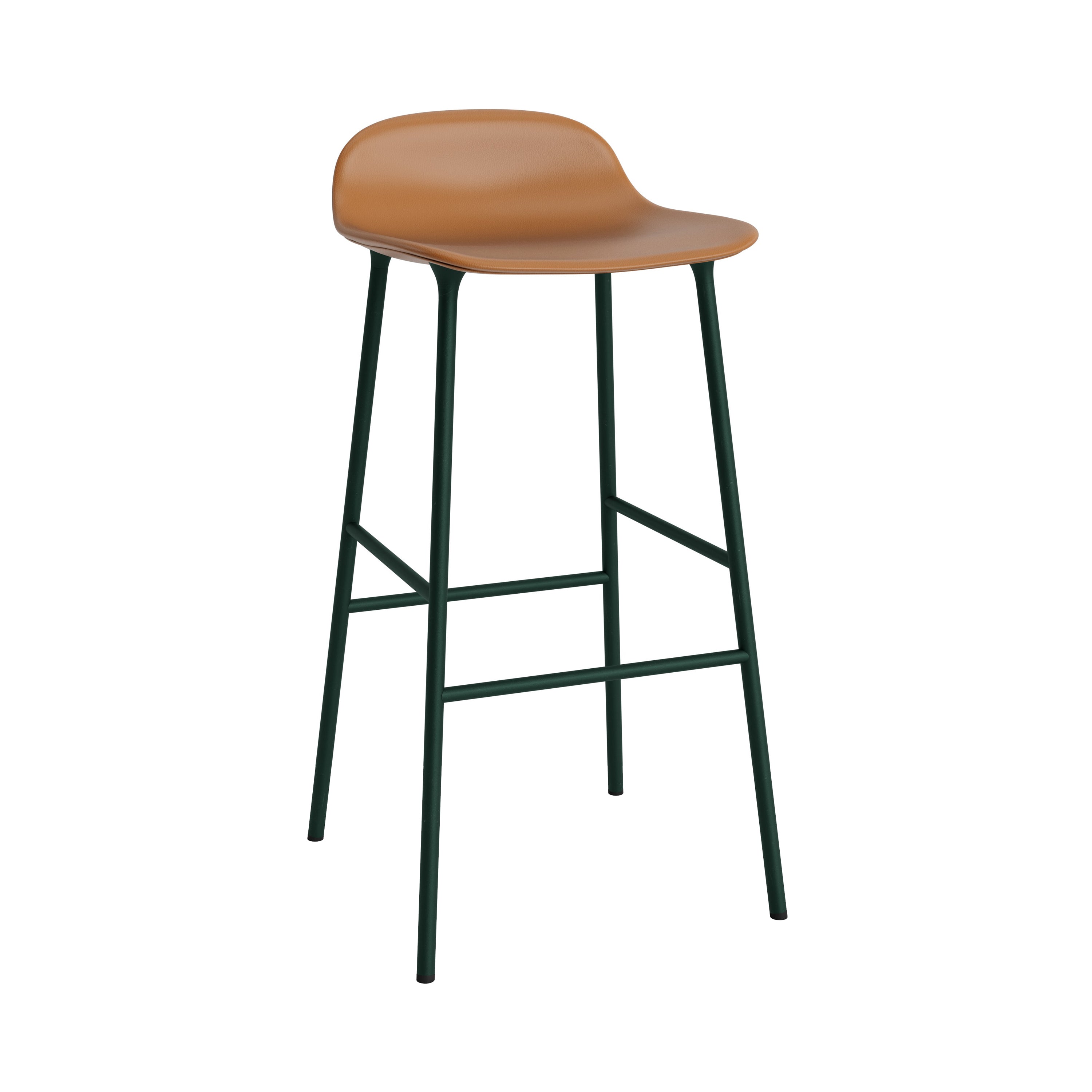 Form Bar Stool: Steel Base + Upholstered + Green