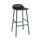 Form Bar Stool: Steel Base + Upholstered + Green