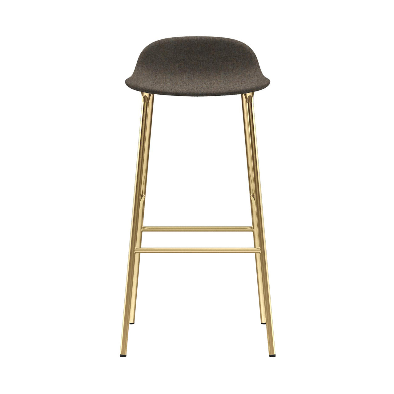 Form Bar + Counter Stool: Brass Upholstered + Bar