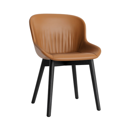 Hyg Comfort Chair: Wood Base + Full Upholstered + Black Oak