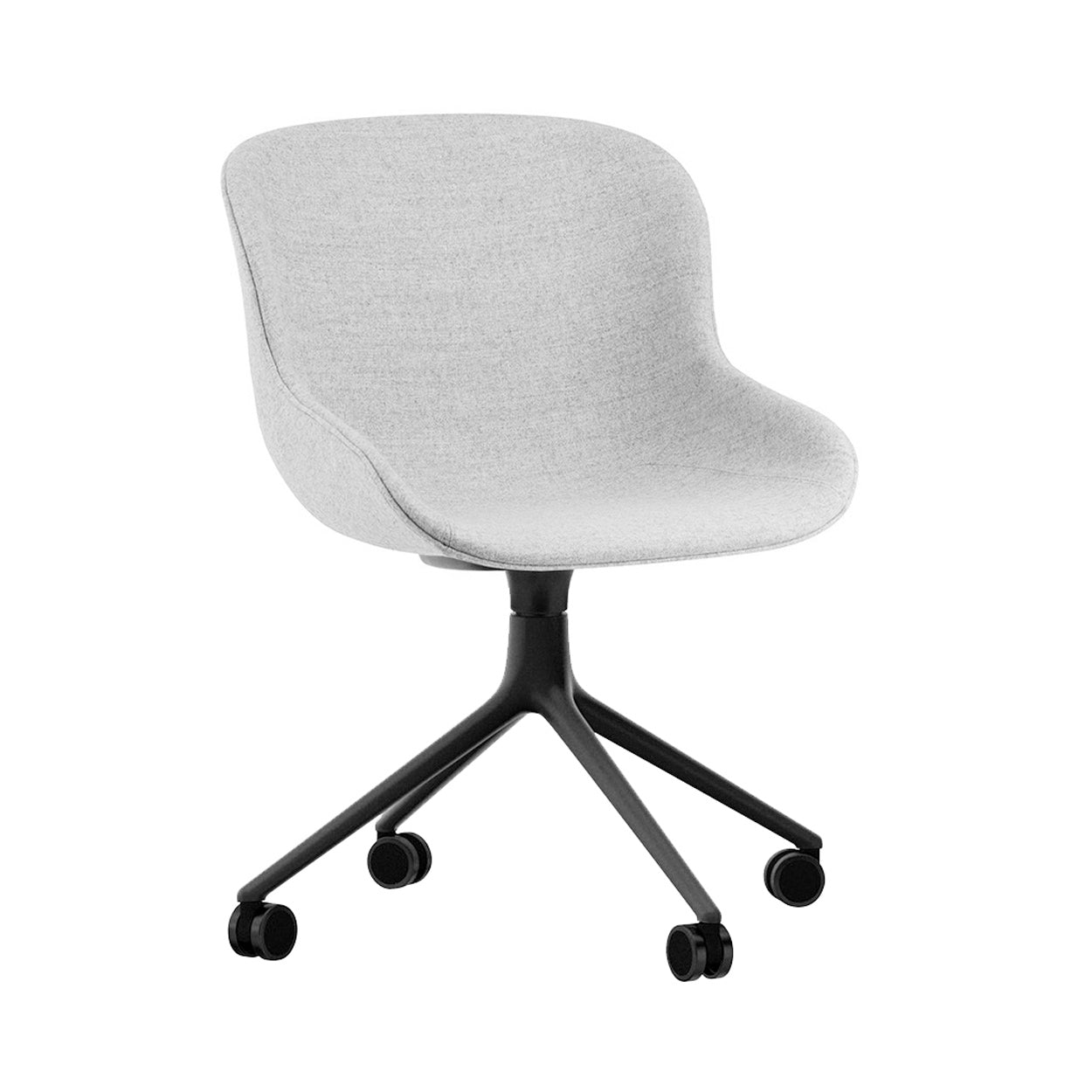 Hyg Chair Swivel 4W: Full Upholstered + Black Aluminum