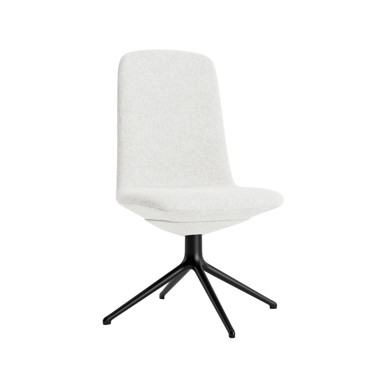 Off Chair 4 Legs: Low + Without Arm + Black Aluminum