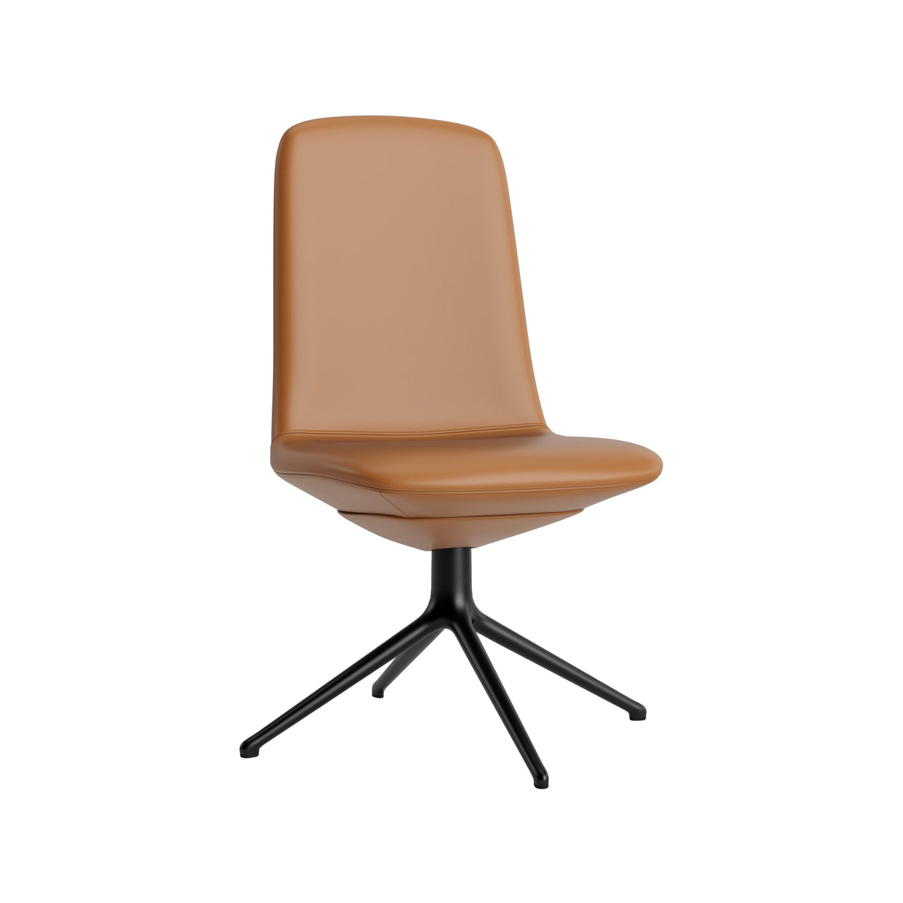 Off Chair 4 Legs: Low + Without Arm + Black Aluminum