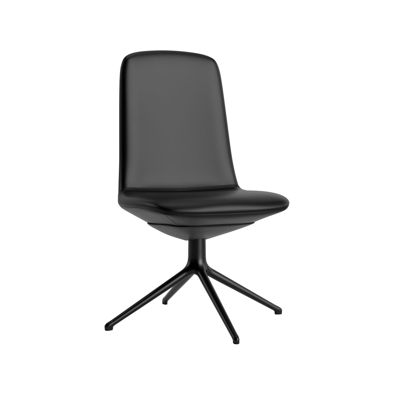 Off Chair 4 Legs: Low + Without Arm + Black Aluminum