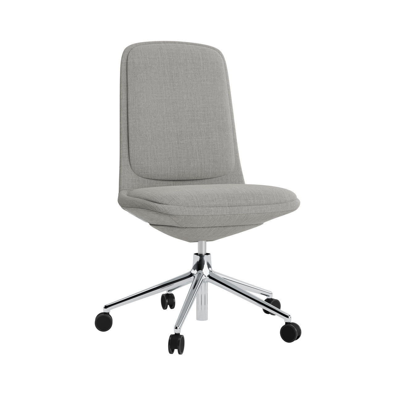 Off Chair 5W Gaslift with Cushion: Low + Without Arm + Aluminum