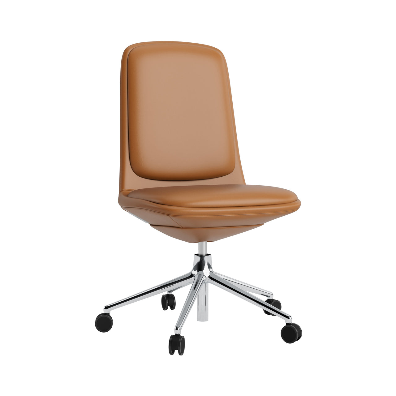 Off Chair 5W Gaslift with Cushion: Low + Without Arm + Aluminum