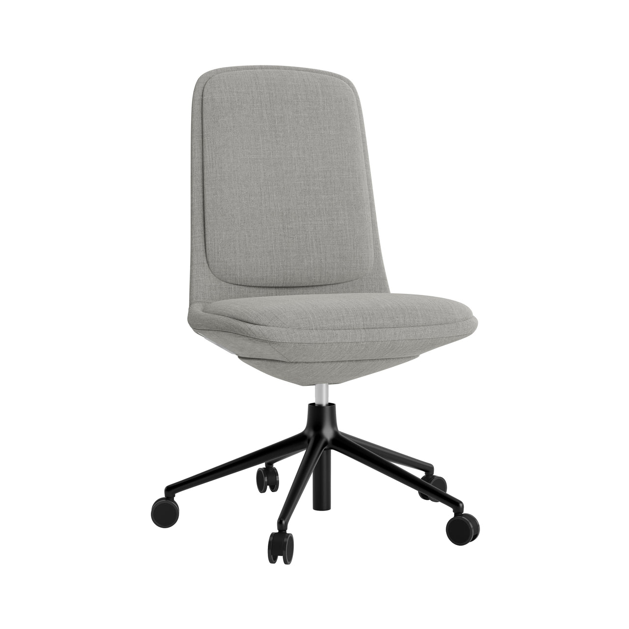 Off Chair 5W Gaslift with Cushion: Low + Without Arm + Black Aluminum
