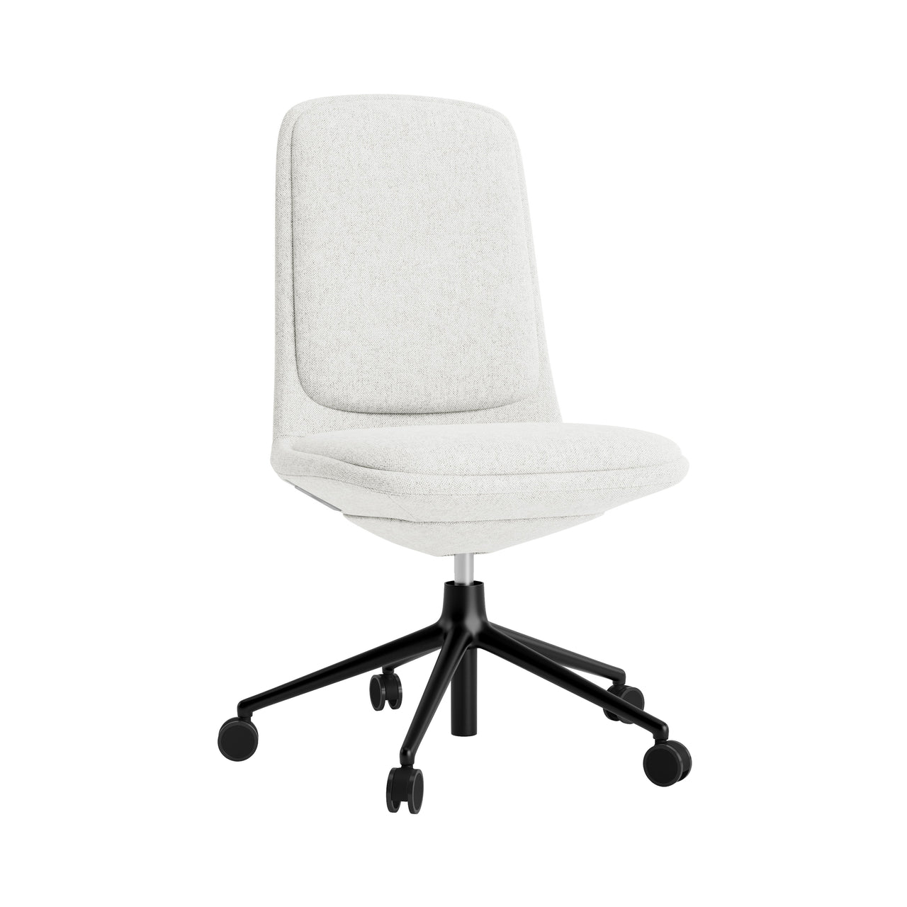 Off Chair 5W Gaslift with Cushion: Low + Without Arm + Black Aluminum