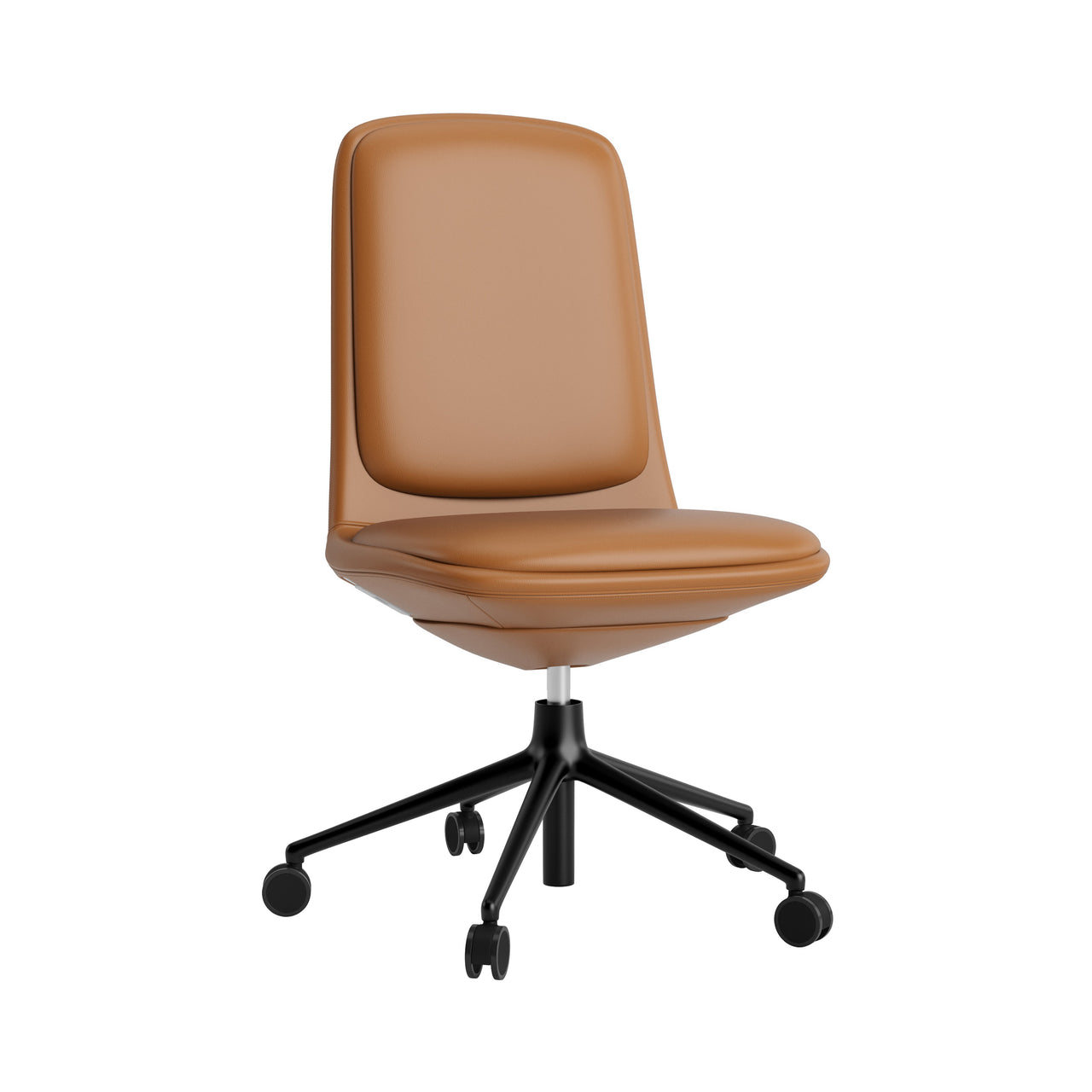 Off Chair 5W Gaslift with Cushion: Low + Without Arm + Black Aluminum