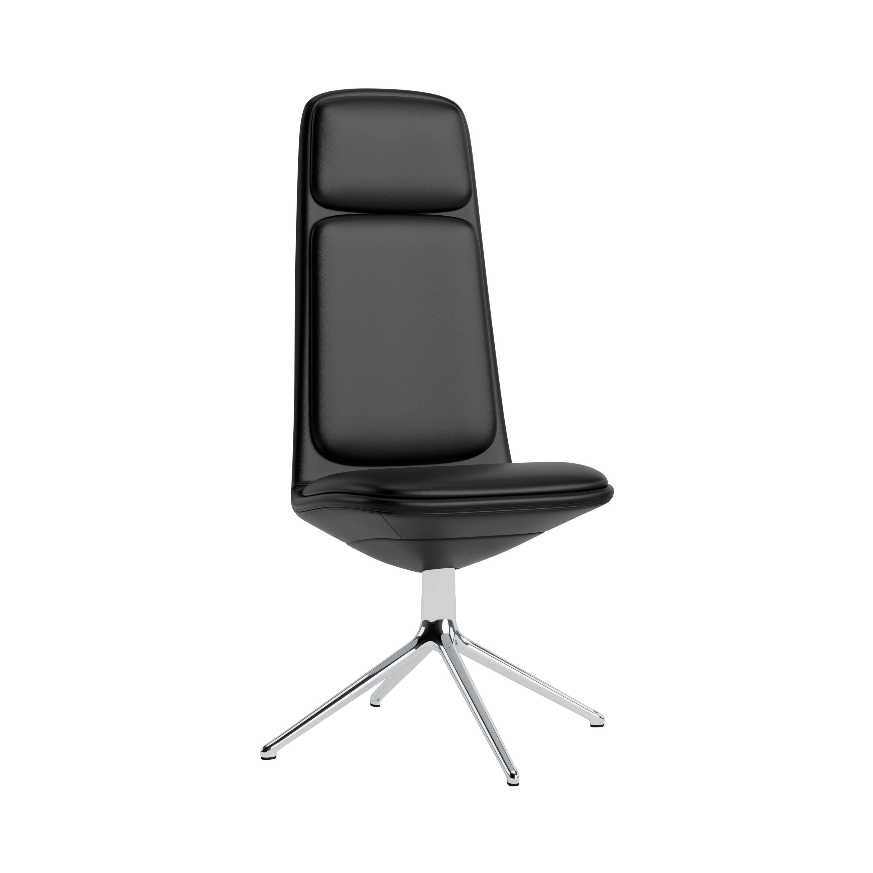 Off Chair 4 Legs with Cushion: High + Without Arm + Aluminum