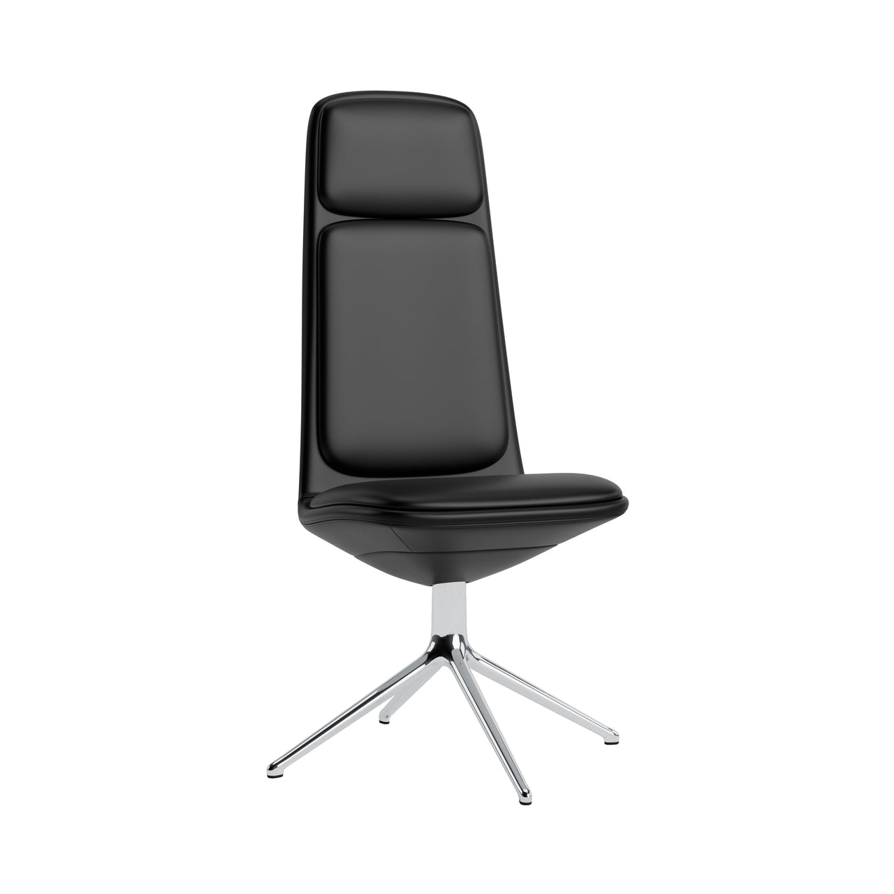 Off Chair 4 Legs with Cushion: High + Without Arm + Aluminum