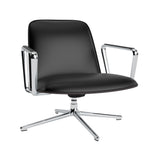Pad Lounge Chair Low Swivel: Black Aluminum + Black Oak + With Tilt