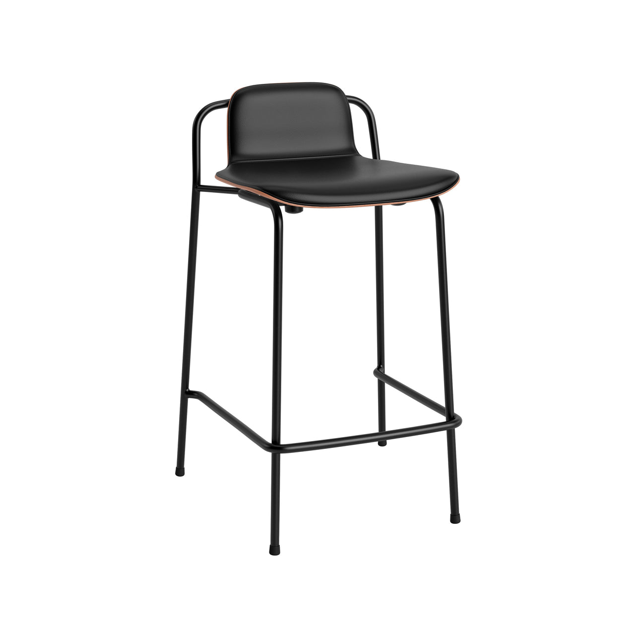 Studio Bar + Counter Stool: Front Upholstered + Counter + Brown