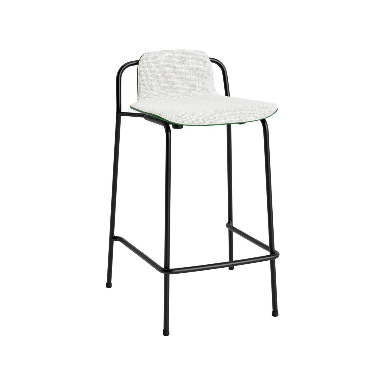 Studio Bar + Counter Stool: Front Upholstered + Counter + Green