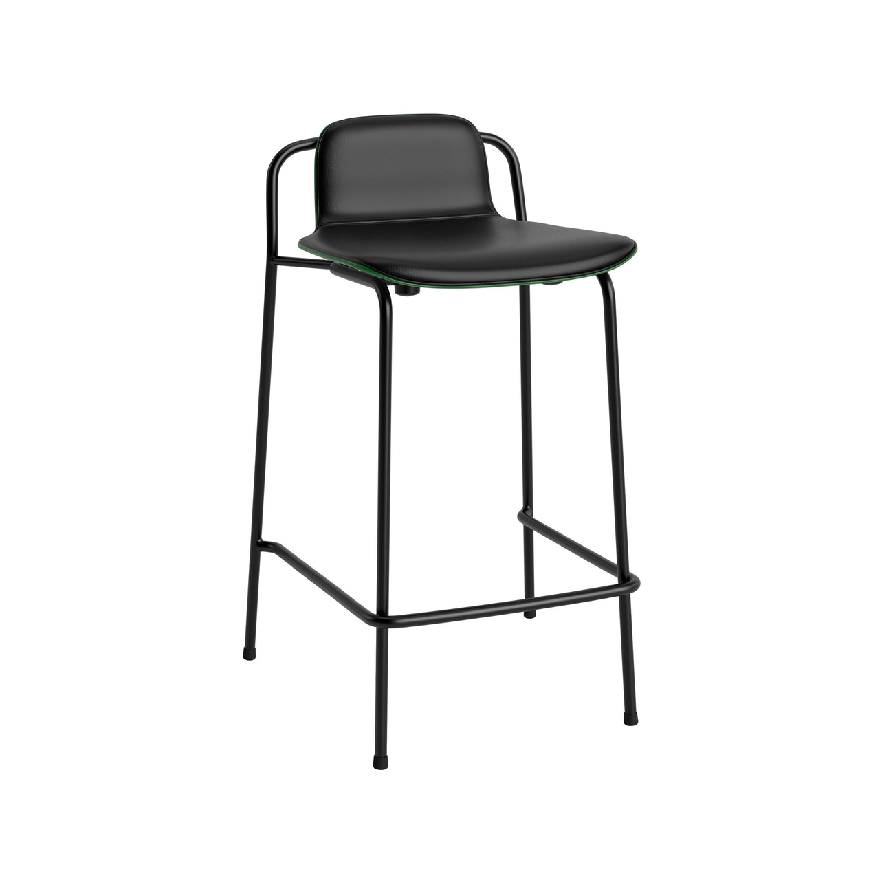 Studio Bar + Counter Stool: Front Upholstered + Counter + Green