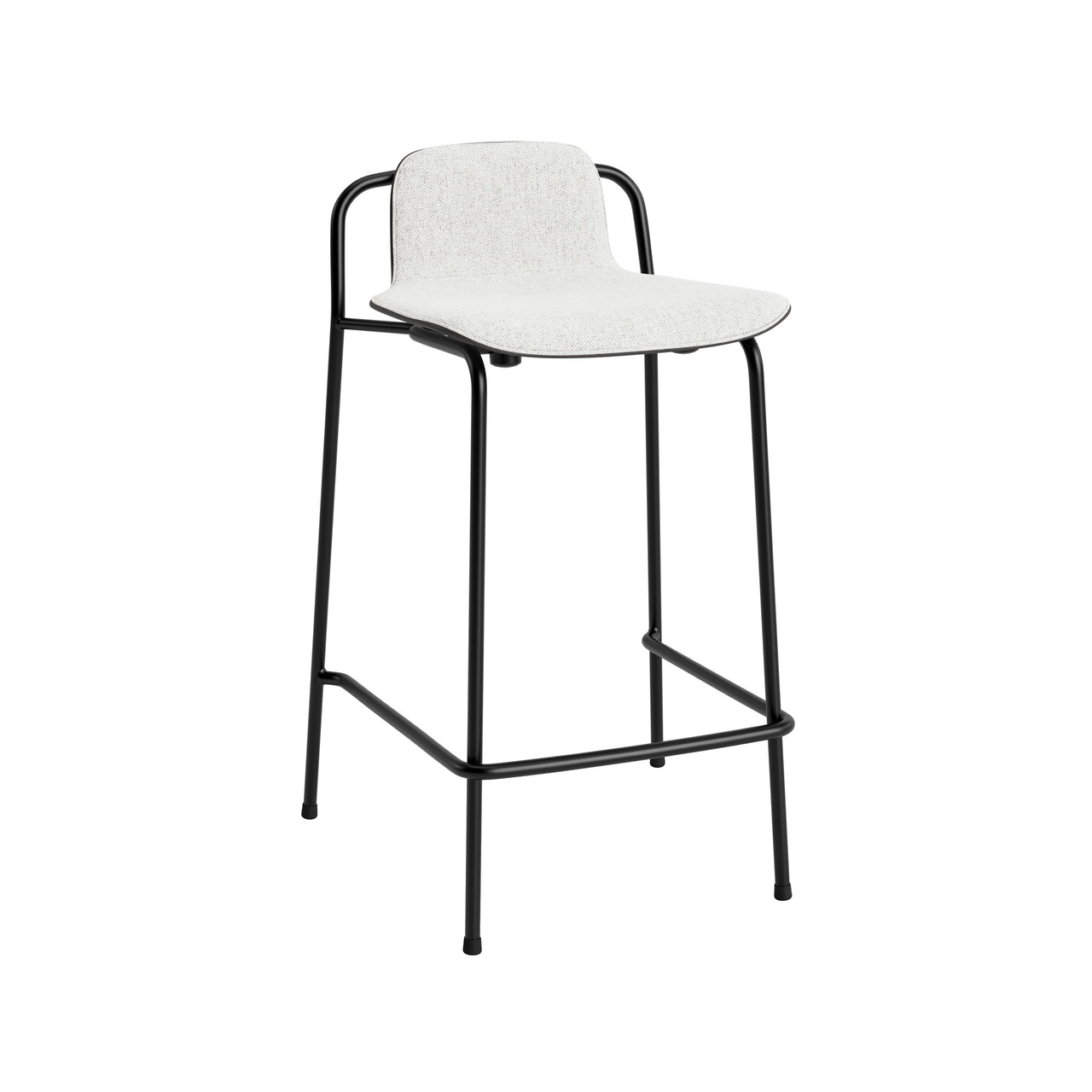 Studio Bar + Counter Stool: Front Upholstered + Counter + Black