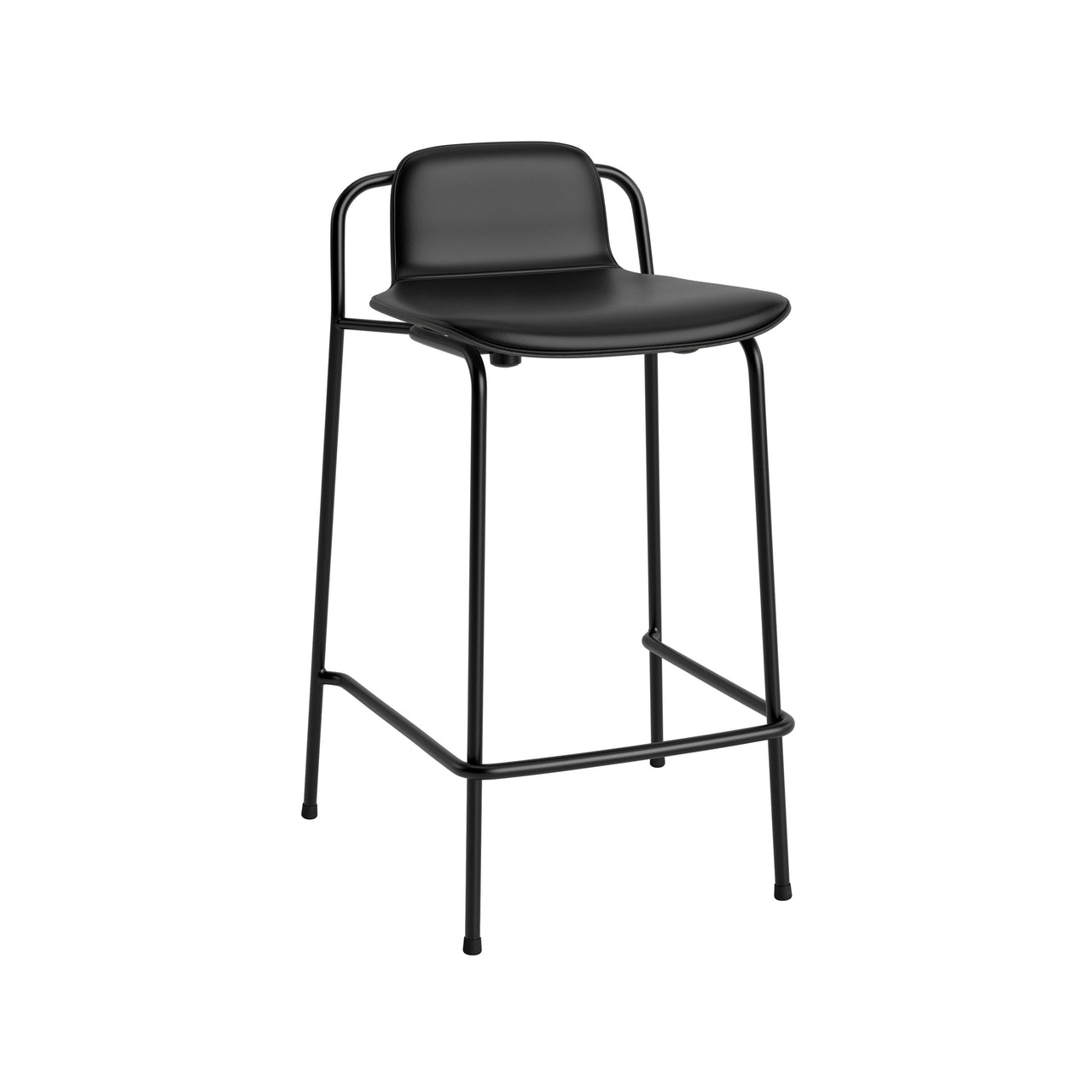 Studio Bar + Counter Stool: Front Upholstered + Counter + Black