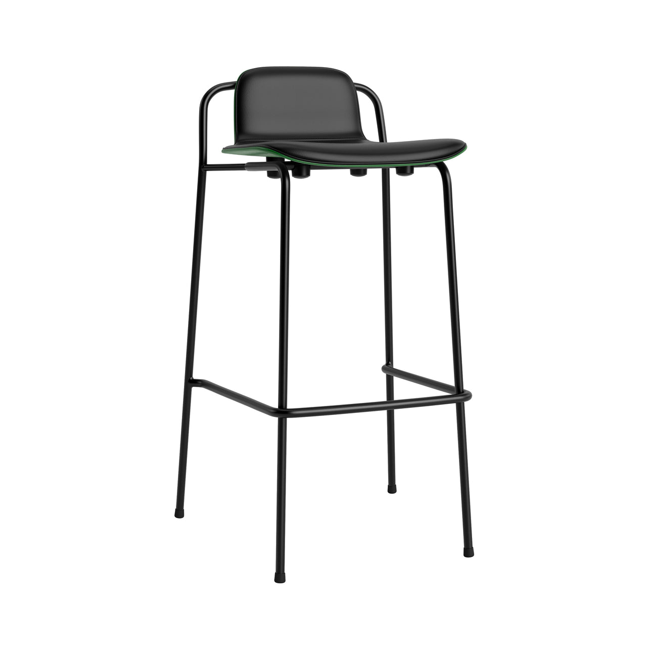 Studio Bar + Counter Stool: Front Upholstered + Bar + Green