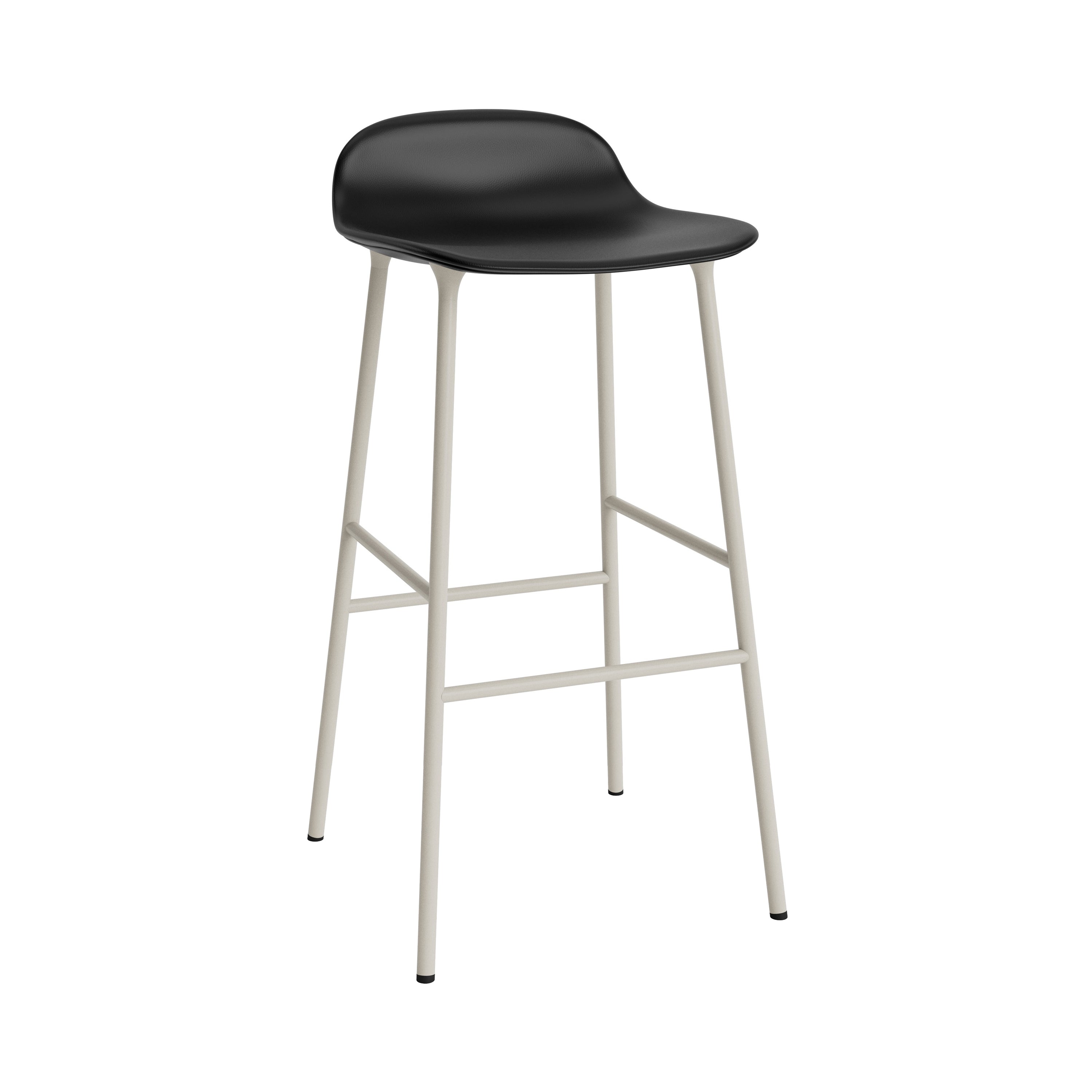 Form Bar Stool: Steel Base + Upholstered + Light Grey