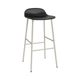 Form Bar Stool: Steel Base + Upholstered + Light Grey