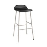 Form Bar Stool: Steel Base + Upholstered + Warm Grey