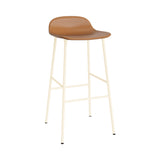 Form Bar Stool: Steel Base + Upholstered + Cream