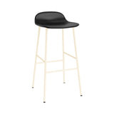 Form Bar Stool: Steel Base + Upholstered + Cream