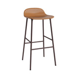 Form Bar Stool: Steel Base + Upholstered + Brown