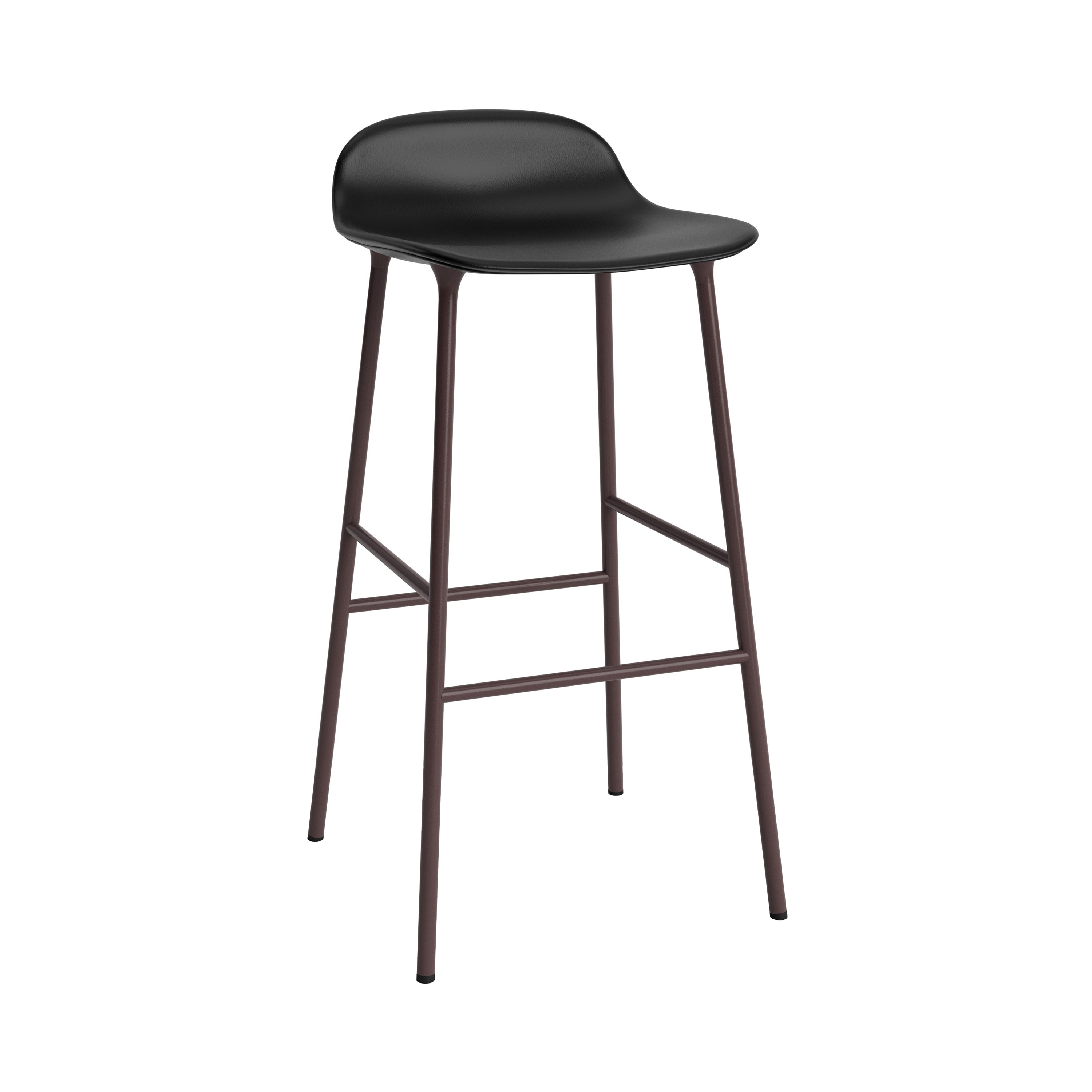 Form Bar Stool: Steel Base + Upholstered + Brown