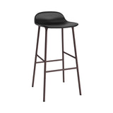 Form Bar Stool: Steel Base + Upholstered + Brown