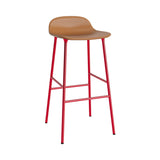 Form Bar Stool: Steel Base + Upholstered + Bright Red