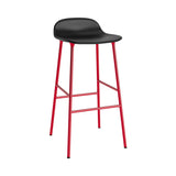 Form Bar Stool: Steel Base + Upholstered + Bright Red