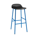 Form Bar Stool: Steel Base + Upholstered + Bright Blue