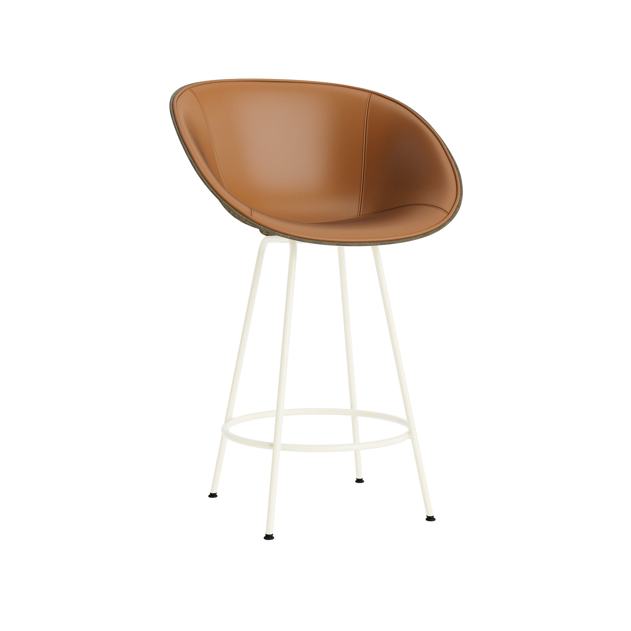 Mat Bar + Counter Armchair: Steel base + Front Upholstered + Counter + Seaweed + Cream