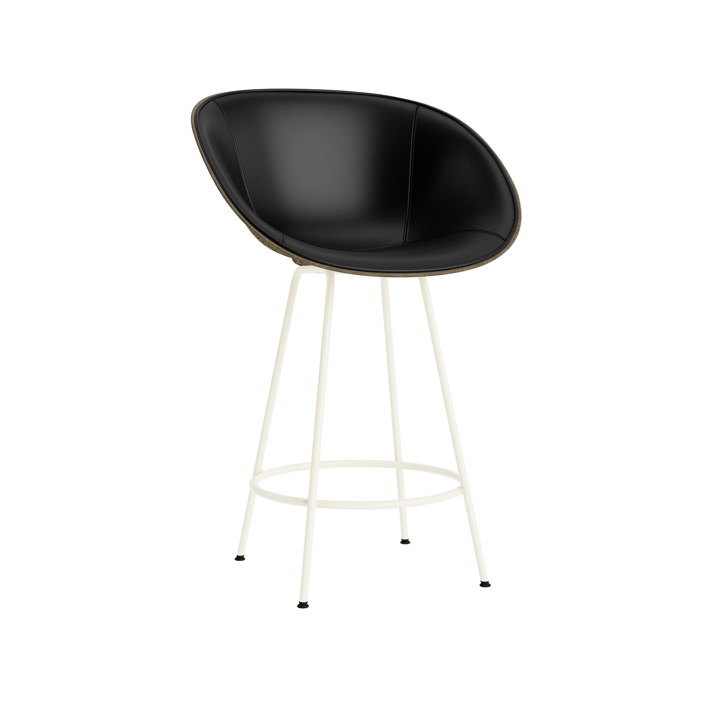 Mat Bar + Counter Armchair: Steel base + Front Upholstered + Counter + Seaweed + Cream
