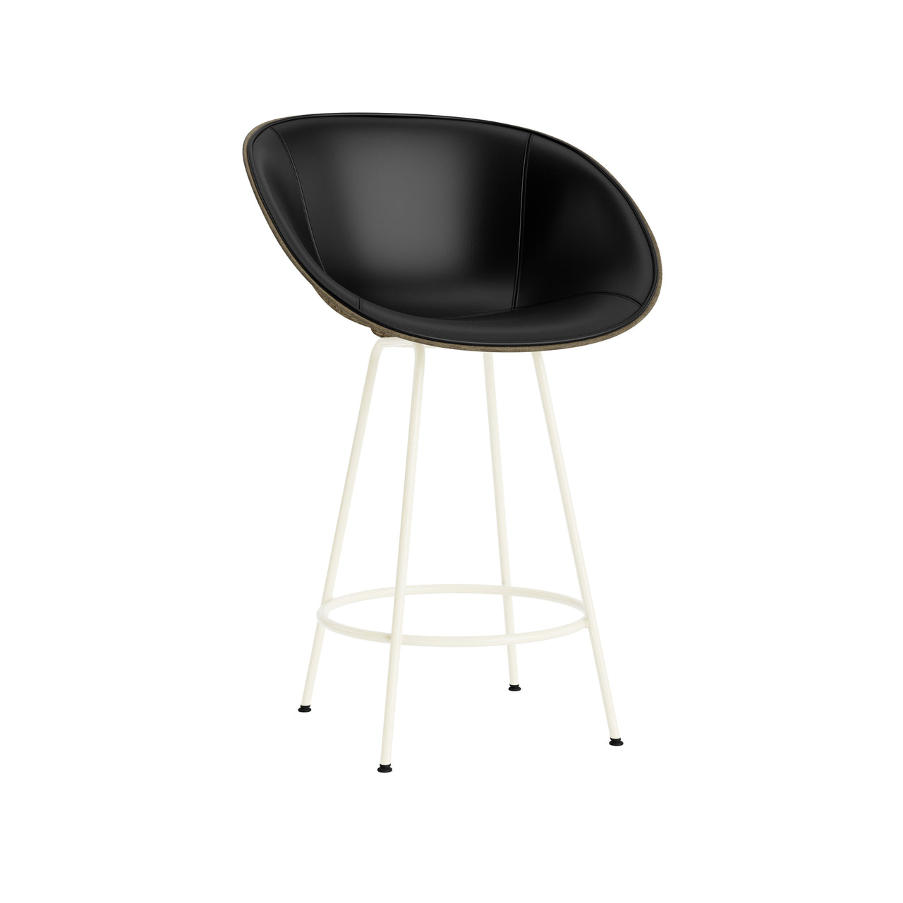 Mat Bar + Counter Armchair: Steel base + Front Upholstered + Counter + Seaweed + Cream