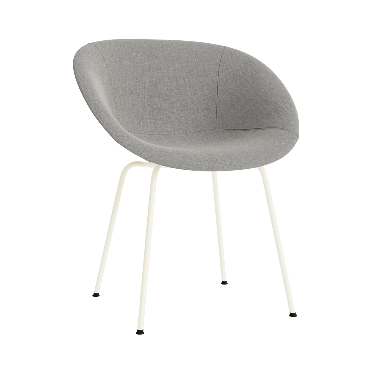 Mat Armchair: Steel Base + Fully Upholstered + Cream