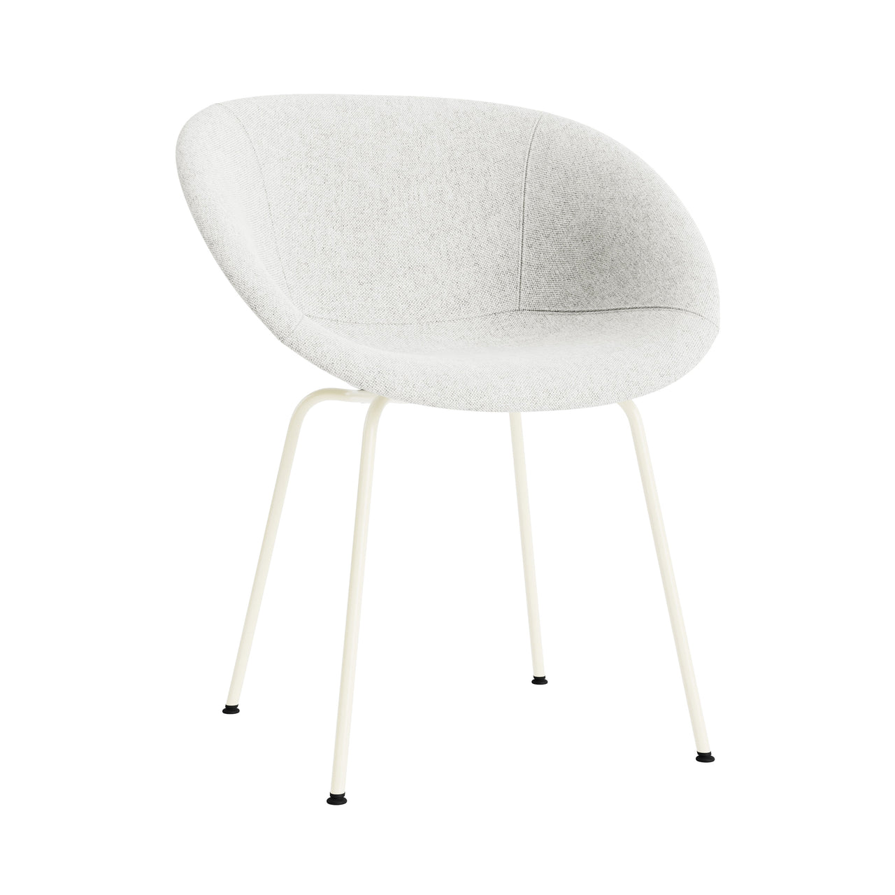 Mat Armchair: Steel Base + Fully Upholstered + Cream