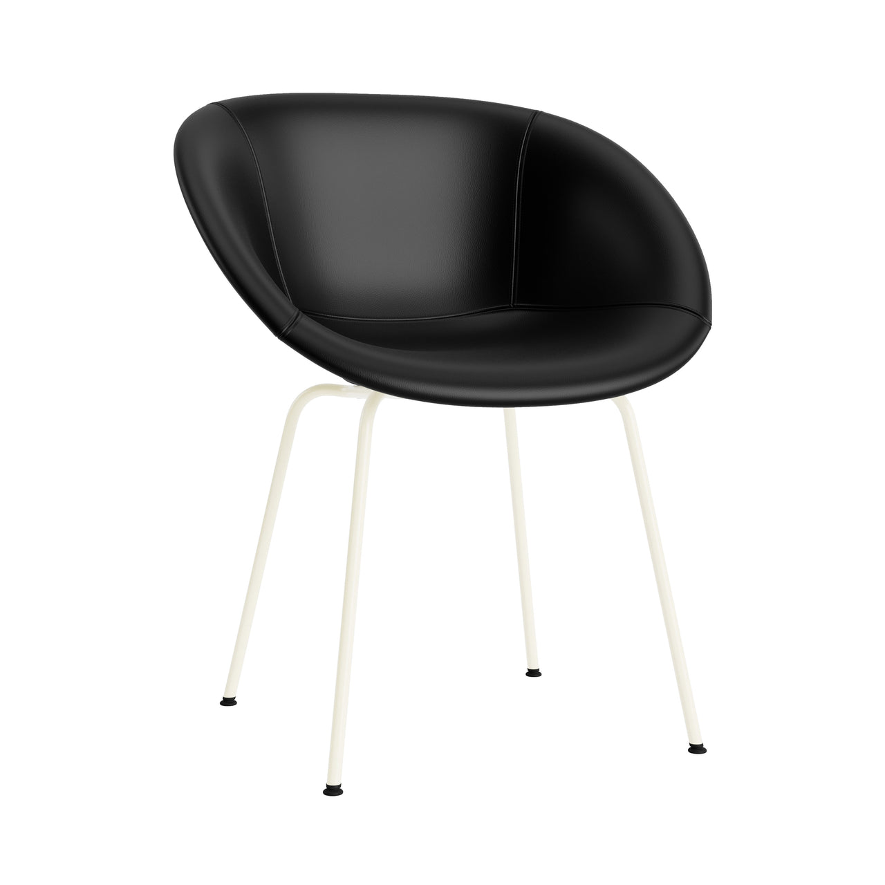 Mat Armchair: Steel Base + Fully Upholstered + Cream