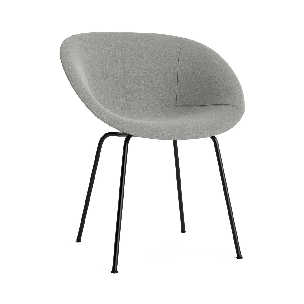 Mat Armchair: Steel Base + Fully Upholstered + Black