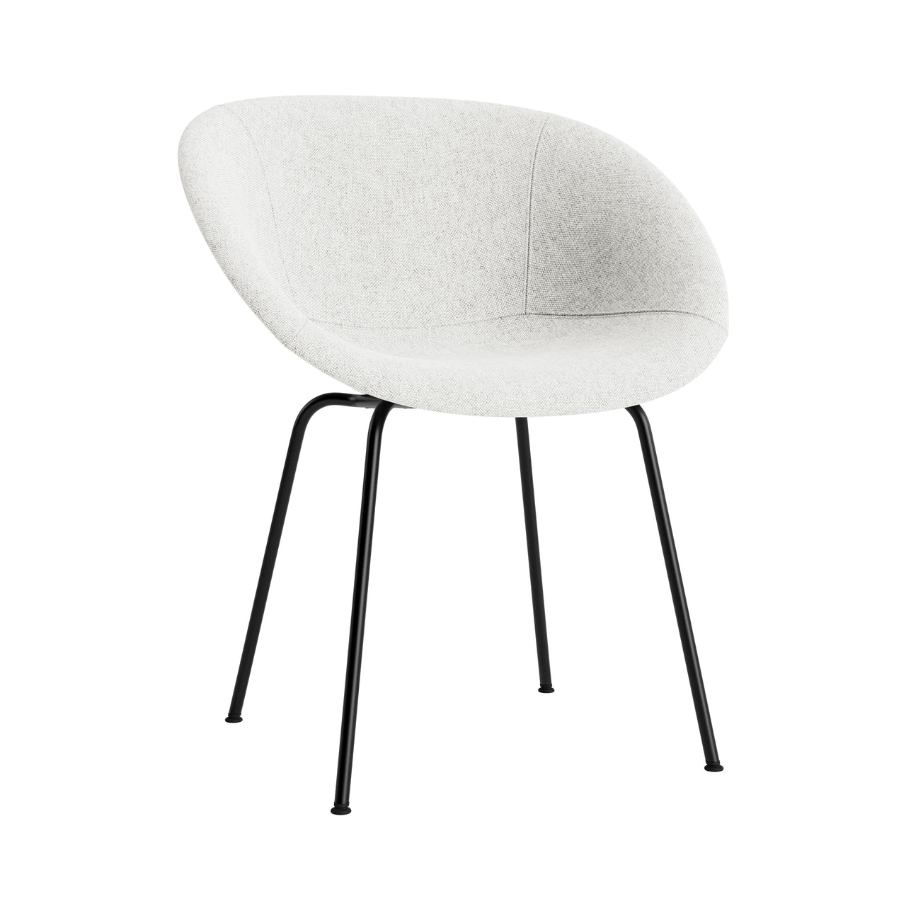 Mat Armchair: Steel Base + Fully Upholstered + Black