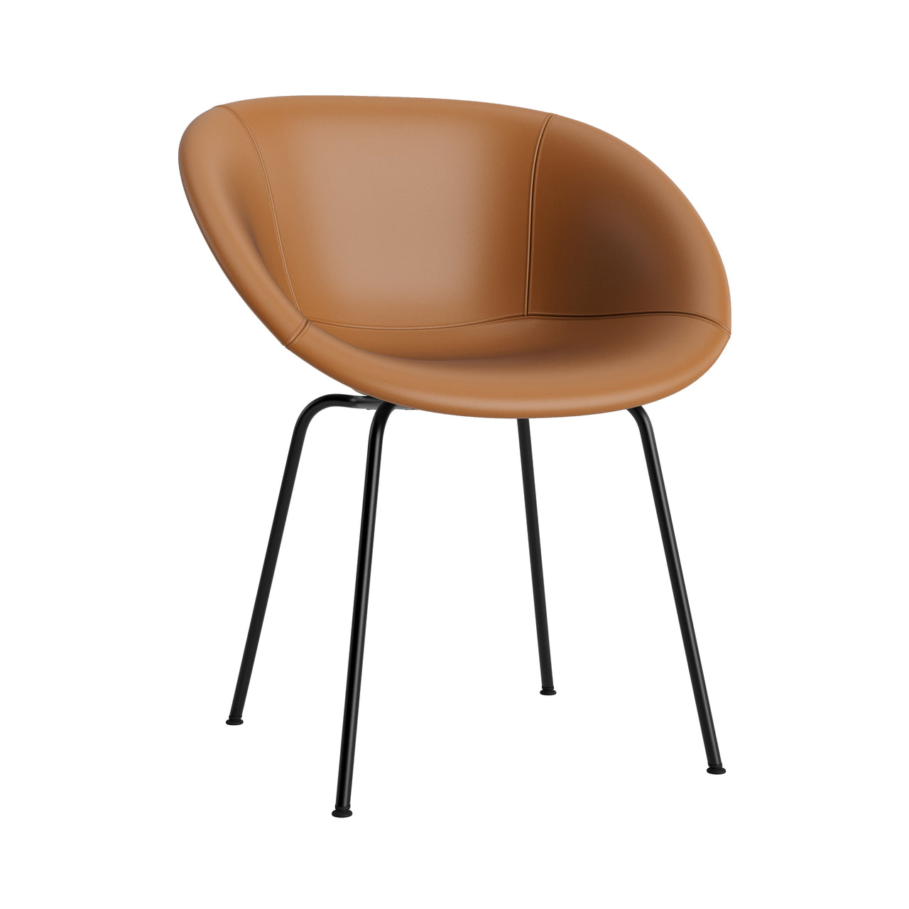 Mat Armchair: Steel Base + Fully Upholstered + Black