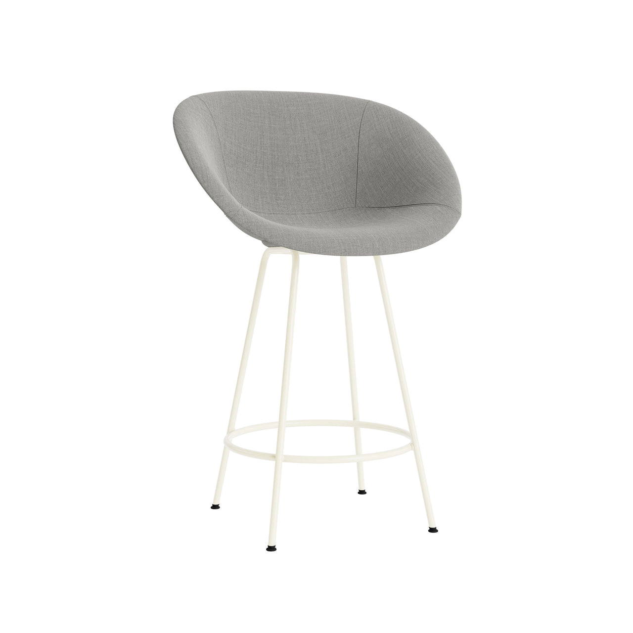 Mat Bar + Counter Armchair: Steel Base + Fully Upholstered + Counter + Cream