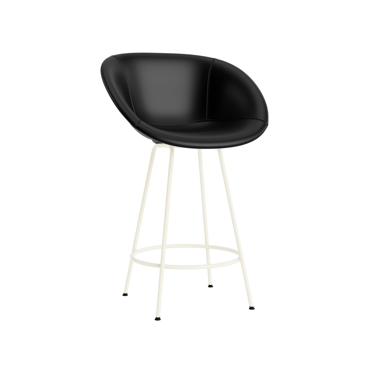Mat Bar + Counter Armchair: Steel Base + Fully Upholstered + Counter + Cream
