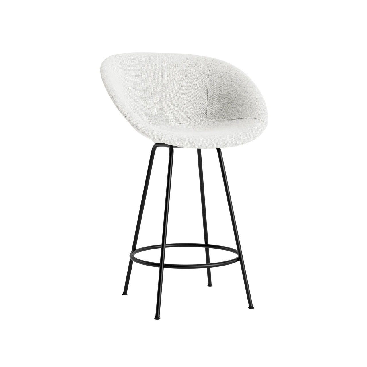 Mat Bar + Counter Armchair: Steel Base + Fully Upholstered + Counter + Black