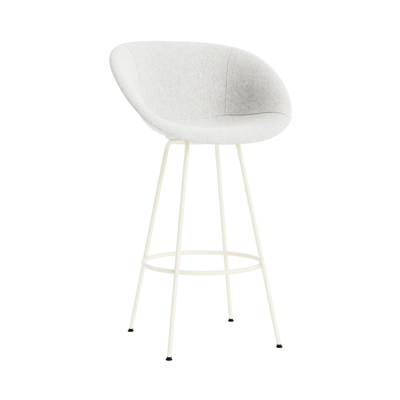 Mat Bar + Counter Armchair: Steel Base + Fully Upholstered + Bar + Cream