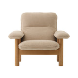 Brasilia Lounge Chair: High Back Upholstered + Natural Oak + Boucle 02