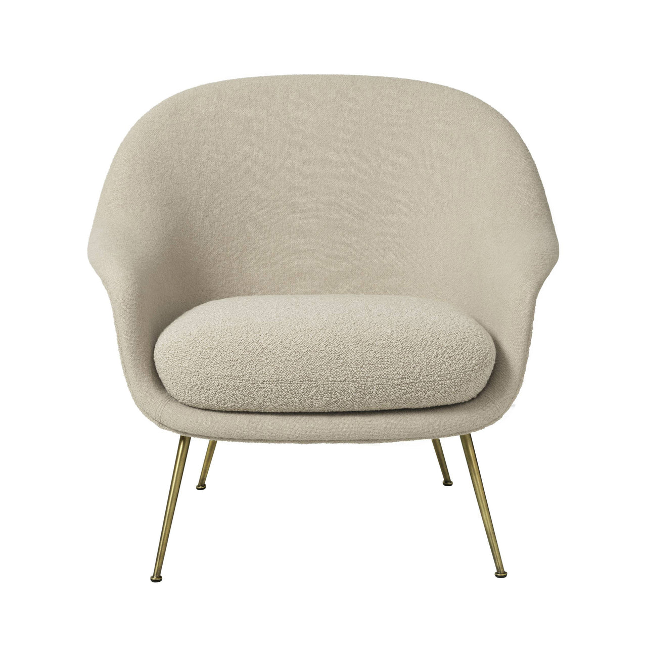 Bat Lounge Chair Low Back: Conic Base + Antique Brass