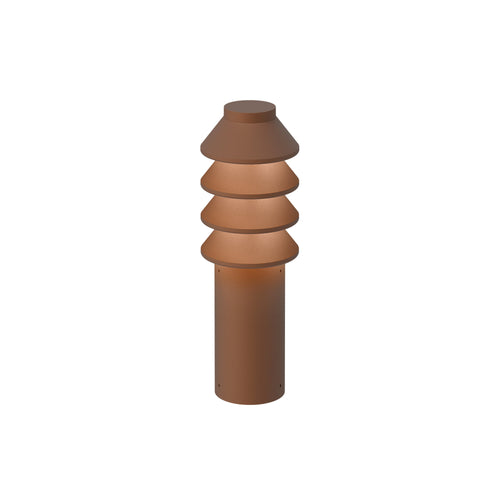 Bysted Garden Bollard Lamp: Short + Corten + Base without Adaptor