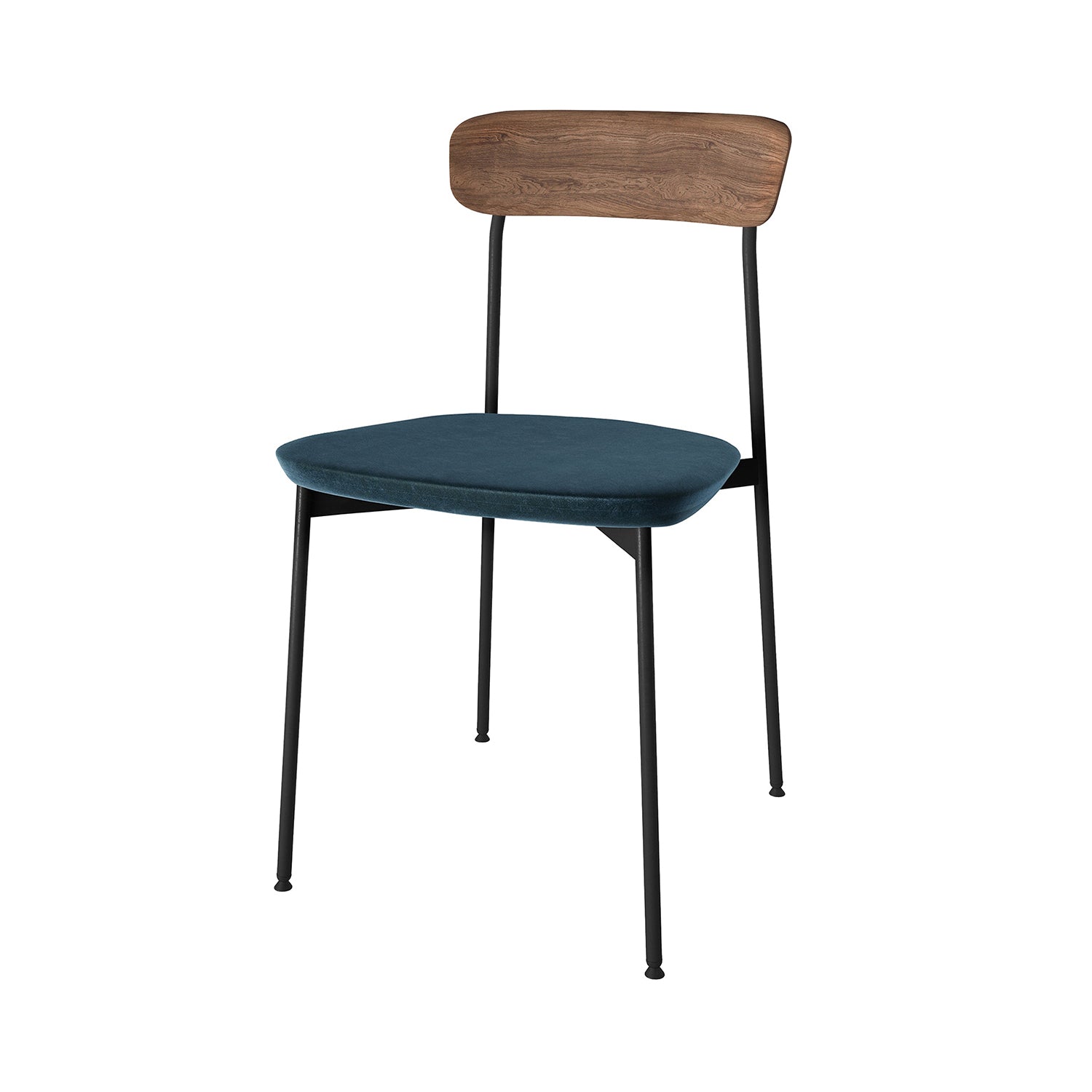 Crawford Dining Chair: Upholstered + Natural Walnut